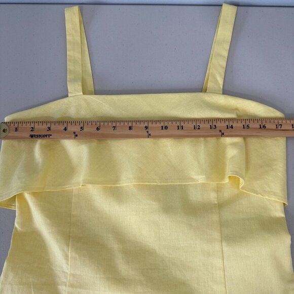 Banana Republic Mini Dress Size 6 Yellow Linen Blend - Picture 3 of 10